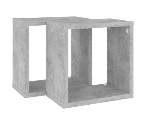 vidaXL Estantes cubo de pared 2 unidades gris hormigón 26x15x26 cm