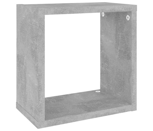 vidaXL Estantes cubo de pared 2 unidades gris hormigón 26x15x26 cm