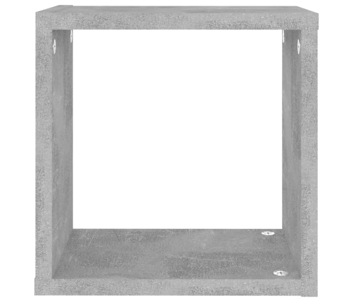 vidaXL Estantes cubo de pared 2 unidades gris hormigón 26x15x26 cm