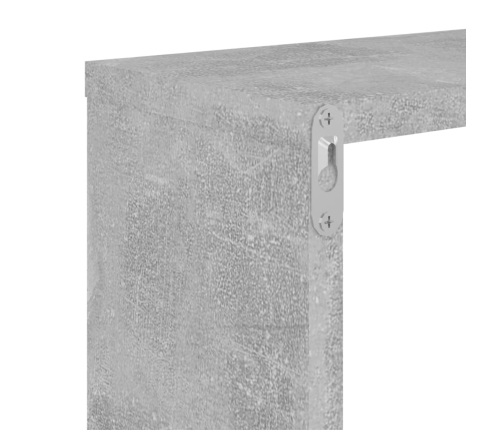 vidaXL Estantes cubo de pared 2 unidades gris hormigón 26x15x26 cm