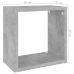 vidaXL Estantes cubo de pared 2 unidades gris hormigón 26x15x26 cm