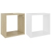 vidaXL Estantes cubo de pared 2 uds blanco y roble Sonoma 26x15x26 cm