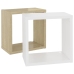 vidaXL Estantes cubo de pared 2 uds blanco y roble Sonoma 26x15x26 cm