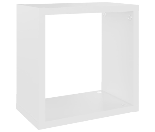 vidaXL Estantes cubo de pared 4 uds blanco y roble Sonoma 26x15x26 cm