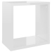 Estantes cubo de pared 2 unidades blanco brillo 26x15x26 cm