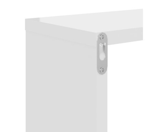 Estantes cubo de pared 2 unidades blanco brillo 26x15x26 cm