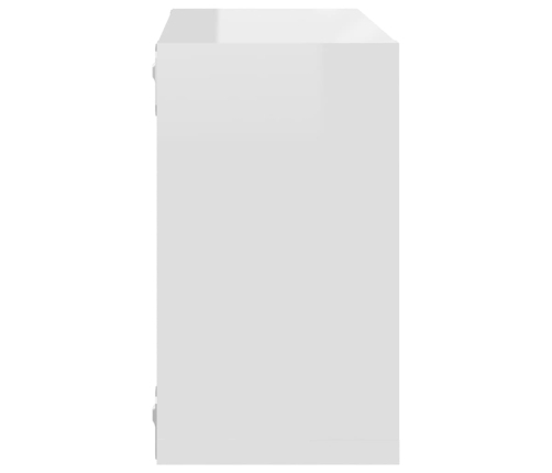 vidaXL Estantes cubo de pared 4 unidades blanco brillo 26x15x26 cm