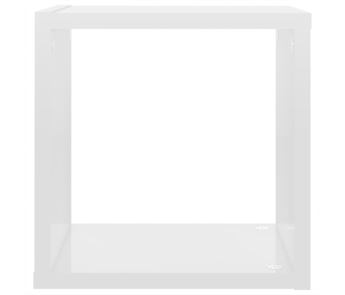 Estantes cubo de pared 6 unidades blanco brillo 26x15x26 cm