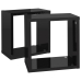 vidaXL Estantes cubo de pared 2 unidades negro brillo 26x15x26 cm