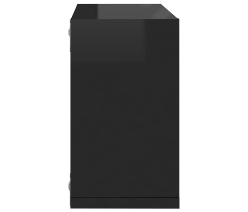 vidaXL Estantes cubo de pared 2 unidades negro brillo 26x15x26 cm