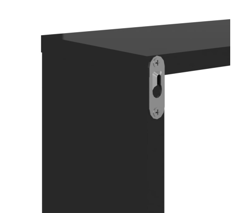 vidaXL Estantes cubo de pared 2 unidades negro brillo 26x15x26 cm