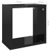 Estantes cubo de pared 4 unidades negro brillo 26x15x26 cm