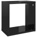 Estantes cubo de pared 6 unidades negro brillo 26x15x26 cm