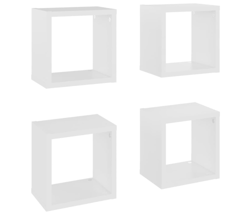 Estantes cubo de pared 4 unidades blanco 22x15x22 cm