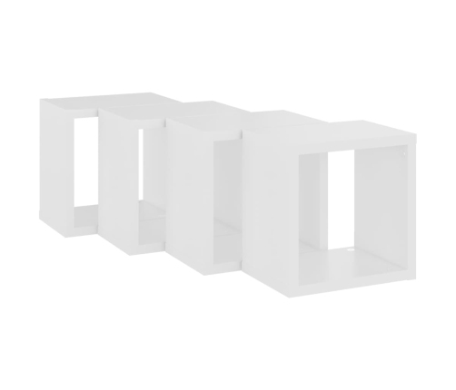 Estantes cubo de pared 4 unidades blanco 22x15x22 cm