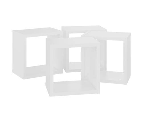 Estantes cubo de pared 4 unidades blanco 22x15x22 cm