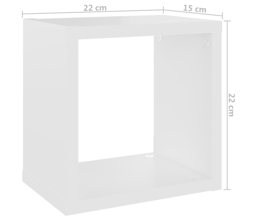 Estantes cubo de pared 4 unidades blanco 22x15x22 cm