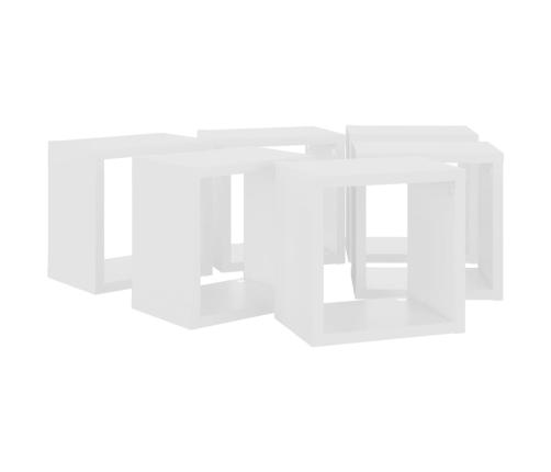 Estantes cubo de pared 6 unidades blanco 22x15x22 cm