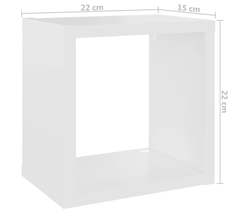 Estantes cubo de pared 6 unidades blanco 22x15x22 cm