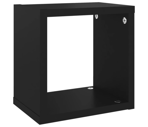 Estantes cubo de pared 4 unidades negro 22x15x22 cm