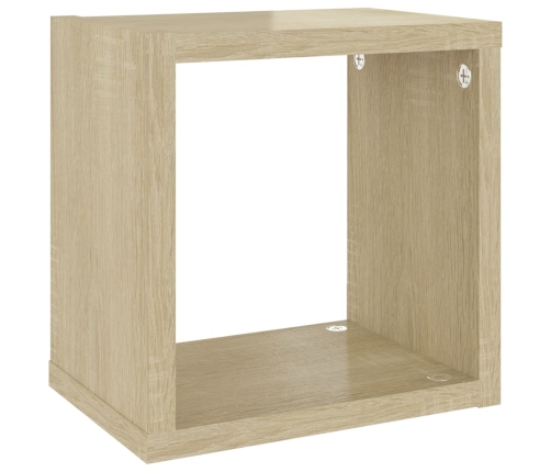 vidaXL Estantes de cubo de pared 4 unidades roble Sonoma 22x15x22 cm