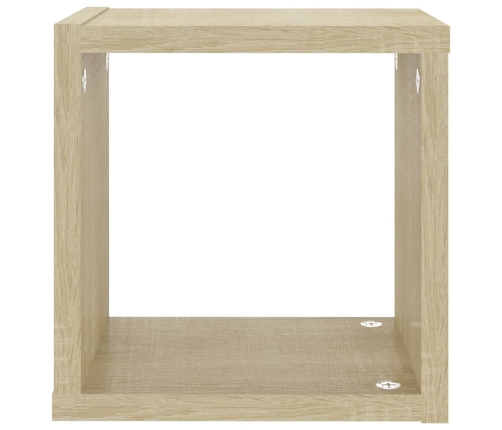 vidaXL Estantes de cubo de pared 4 unidades roble Sonoma 22x15x22 cm