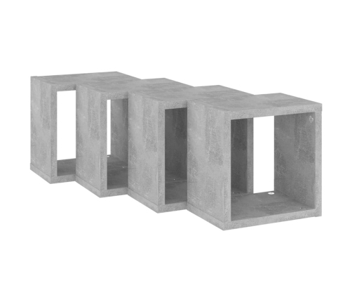 vidaXL Estantes cubo de pared 4 unidades gris hormigón 22x15x22 cm