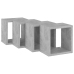 vidaXL Estantes cubo de pared 4 unidades gris hormigón 22x15x22 cm