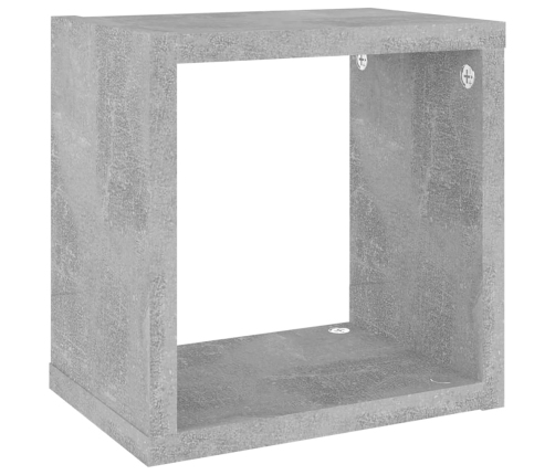 vidaXL Estantes cubo de pared 4 unidades gris hormigón 22x15x22 cm