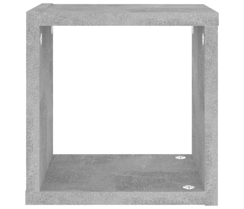 vidaXL Estantes cubo de pared 4 unidades gris hormigón 22x15x22 cm