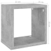 vidaXL Estantes cubo de pared 4 unidades gris hormigón 22x15x22 cm