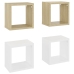 Estantes de cubo de pared 4 uds blanco roble 22x15x22 cm