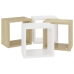 Estantes de cubo de pared 4 uds blanco roble 22x15x22 cm