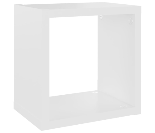 Estantes de cubo de pared 4 uds blanco roble 22x15x22 cm