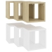 Estantes de cubo de pared 6 uds blanco roble 22x15x22 cm