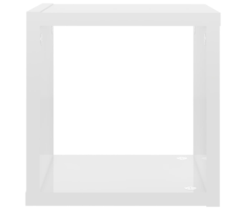 Estantes cubo de pared 4 unidades blanco brillo 22x15x22 cm