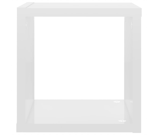 Estantes cubo de pared 6 unidades blanco brillo 22x15x22 cm