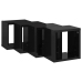 Estantes cubo de pared 4 unidades negro brillo 22x15x22 cm