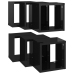 vidaXL Estantes cubo de pared 6 unidades negro brillo 22x15x22 cm