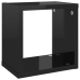 vidaXL Estantes cubo de pared 6 unidades negro brillo 22x15x22 cm