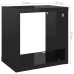 vidaXL Estantes cubo de pared 6 unidades negro brillo 22x15x22 cm