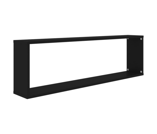 vidaXL Estantes cubo de pared 2 uds contrachapado negro 100x15x30 cm