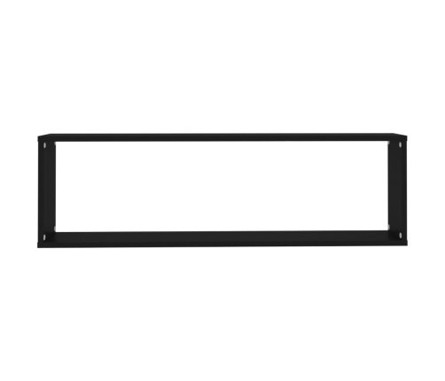 vidaXL Estantes cubo de pared 2 uds contrachapado negro 100x15x30 cm