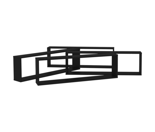 vidaXL Estantes cubo de pared 4 uds contrachapado negro 100x15x30 cm