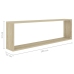 vidaXL Estantes cubo pared 2uds contrachapado roble Sonoma 100x15x30cm