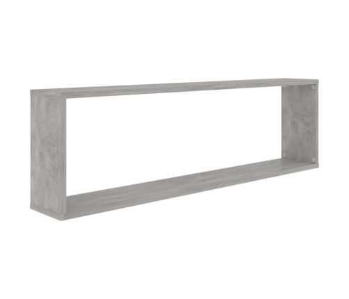 vidaXL Estante cubo pared 6uds contrachapado gris hormigón 100x15x30cm