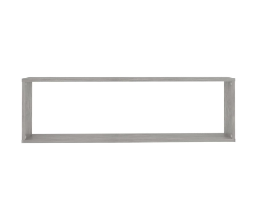 vidaXL Estante cubo pared 6uds contrachapado gris hormigón 100x15x30cm