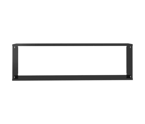 Estante cubo pared 6 uds contrachapado negro brillo 100x15x30cm