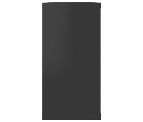 Estante cubo pared 6 uds contrachapado negro brillo 100x15x30cm