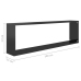 Estante cubo pared 6 uds contrachapado negro brillo 100x15x30cm